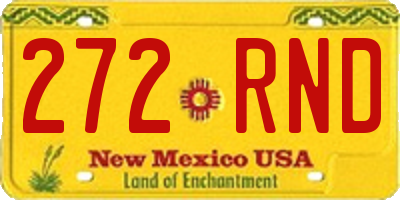 NM license plate 272RND