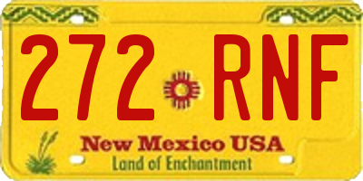 NM license plate 272RNF