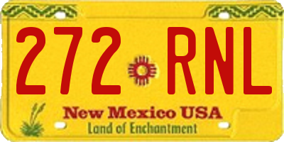NM license plate 272RNL