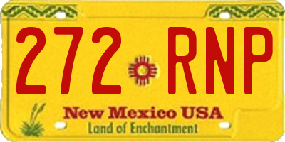 NM license plate 272RNP