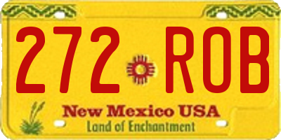 NM license plate 272ROB