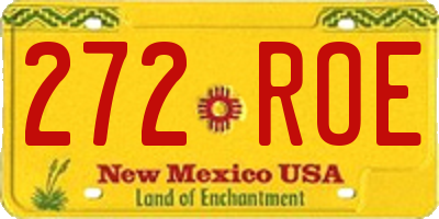 NM license plate 272ROE