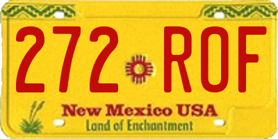 NM license plate 272ROF