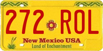 NM license plate 272ROL