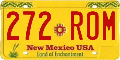 NM license plate 272ROM