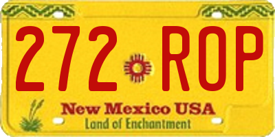 NM license plate 272ROP