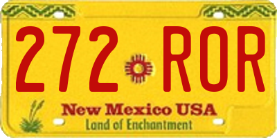 NM license plate 272ROR