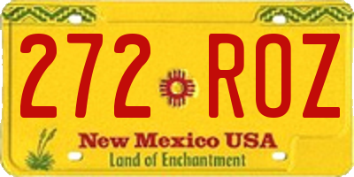 NM license plate 272ROZ