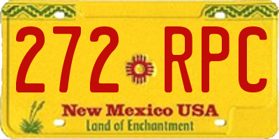 NM license plate 272RPC