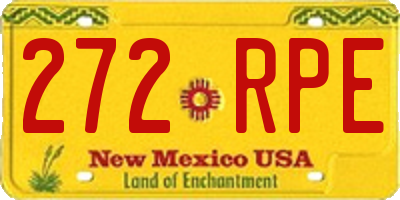NM license plate 272RPE