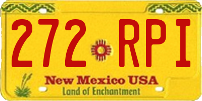 NM license plate 272RPI