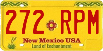 NM license plate 272RPM