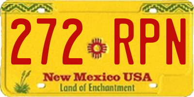 NM license plate 272RPN