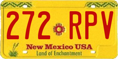 NM license plate 272RPV