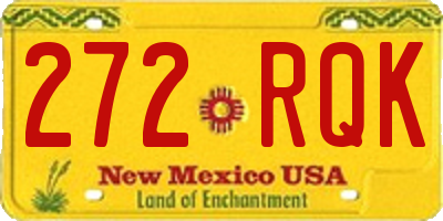 NM license plate 272RQK