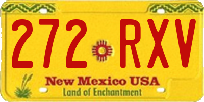 NM license plate 272RXV