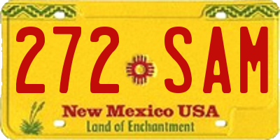 NM license plate 272SAM