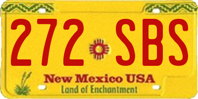 NM license plate 272SBS