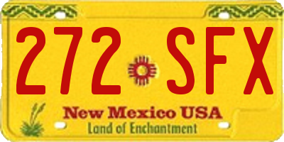 NM license plate 272SFX