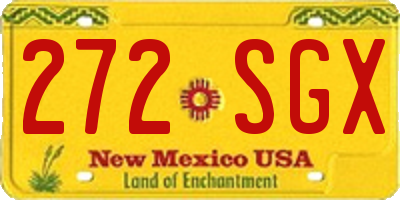 NM license plate 272SGX