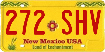 NM license plate 272SHV
