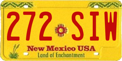NM license plate 272SIW
