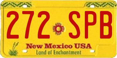 NM license plate 272SPB