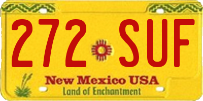 NM license plate 272SUF