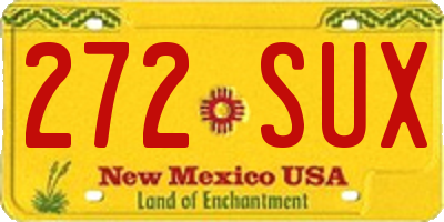 NM license plate 272SUX