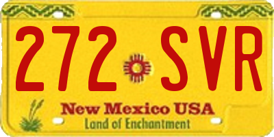 NM license plate 272SVR