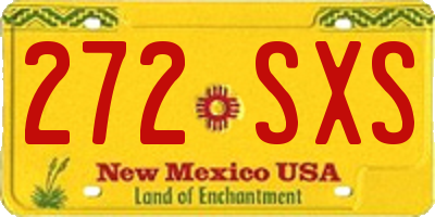 NM license plate 272SXS