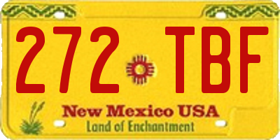 NM license plate 272TBF