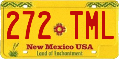 NM license plate 272TML