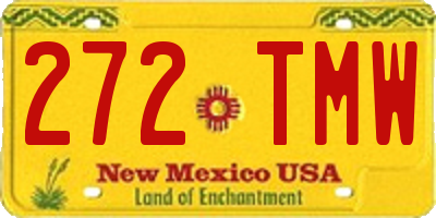 NM license plate 272TMW