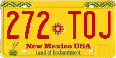 NM license plate 272TOJ