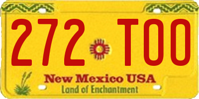 NM license plate 272TOO