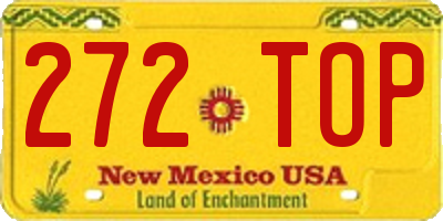 NM license plate 272TOP