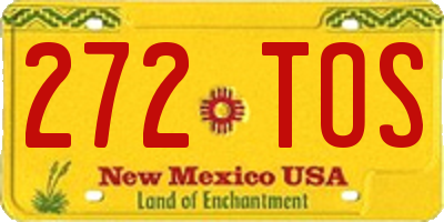 NM license plate 272TOS