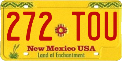 NM license plate 272TOU