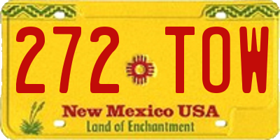NM license plate 272TOW