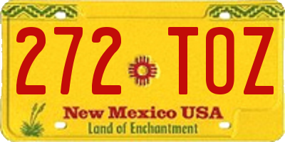 NM license plate 272TOZ