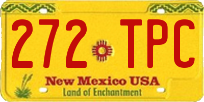 NM license plate 272TPC