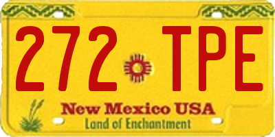 NM license plate 272TPE