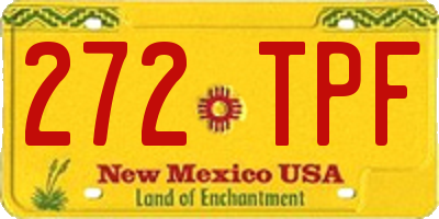 NM license plate 272TPF