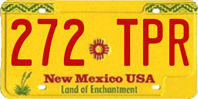 NM license plate 272TPR