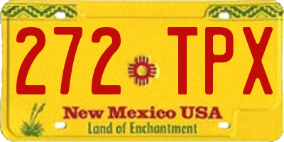 NM license plate 272TPX