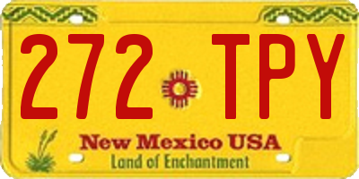 NM license plate 272TPY