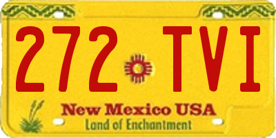 NM license plate 272TVI