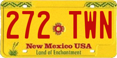 NM license plate 272TWN