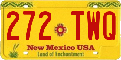 NM license plate 272TWQ